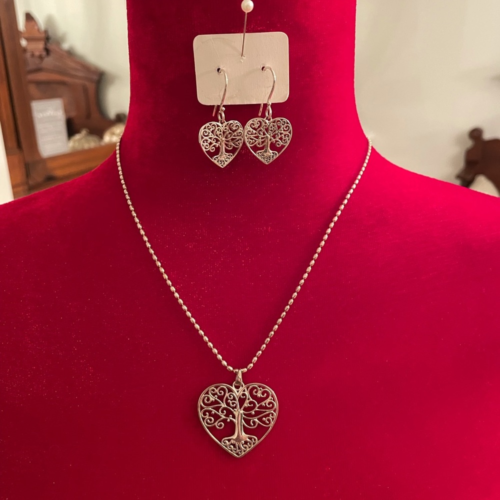 VALENTINES Silver 925 Neclace Earrings Set Birthday Mothers Day Christmas Gift